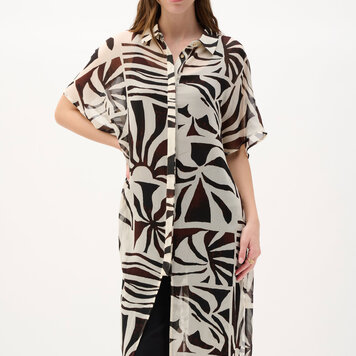 Joseph Ribkoff Joseph Ribkoff Chiffon Tropical Print Straight Blouse 262949