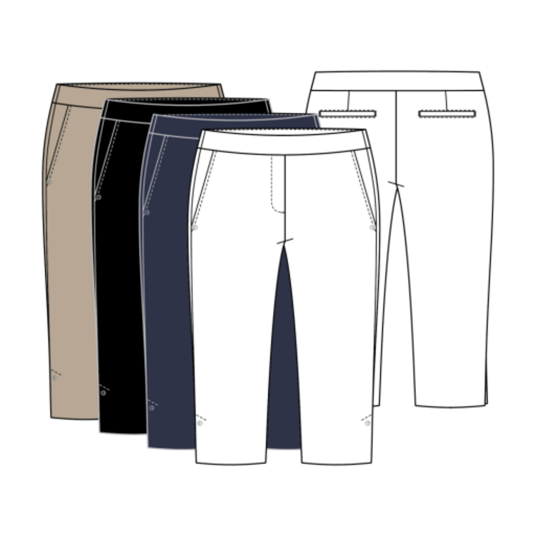 Tribal FLATTEN IT PULL ON CAPRI W/ VENT-BEACH