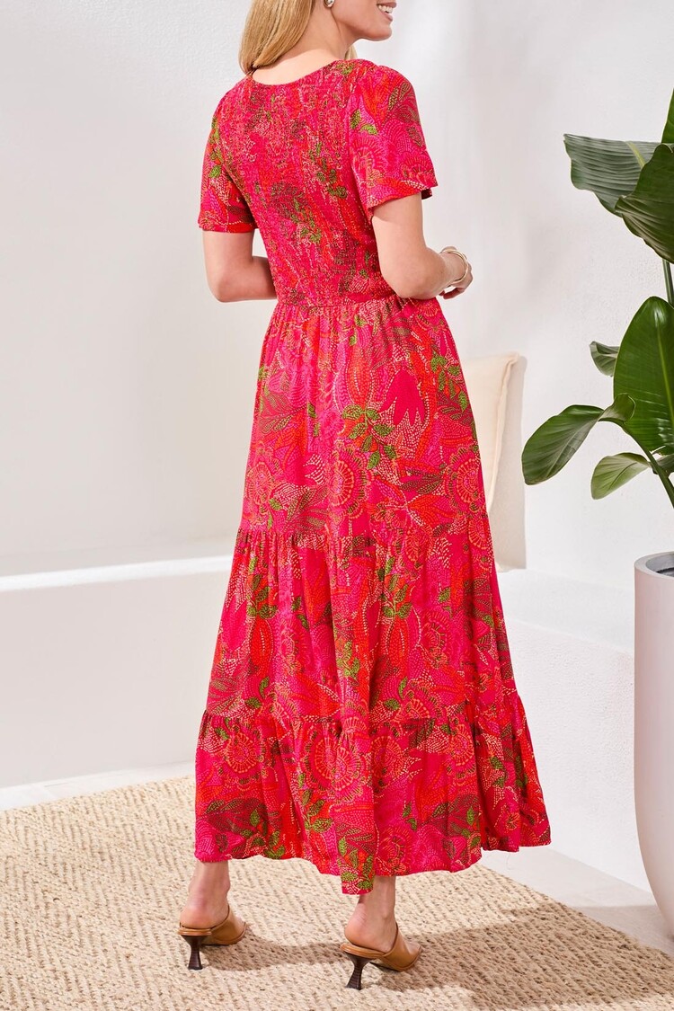 Tribal Tribal Ruched Top Maxi Dress 2226O