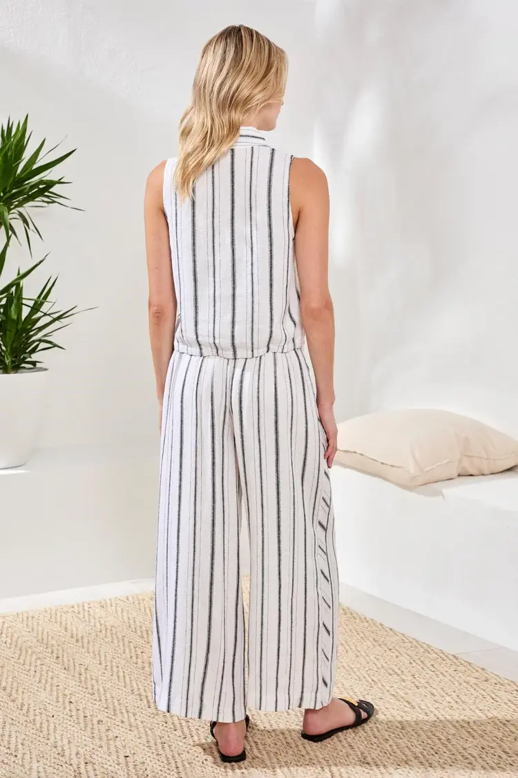 Tribal Tribal Hidden Placket Shirt W/ Elastic Waist 6091O