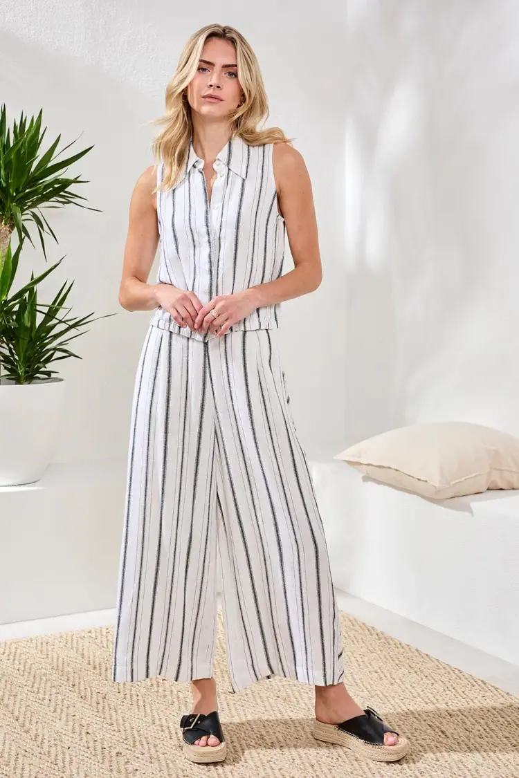 Tribal Tribal Crop Pull On Flowy Wide Pant 6090O