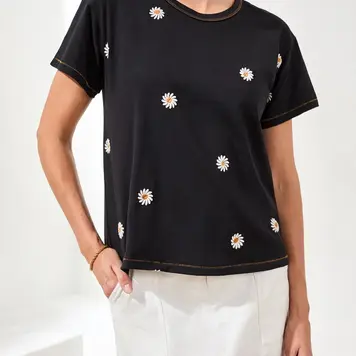 Tribal Tribal S/S Crew Neck Top 3043O