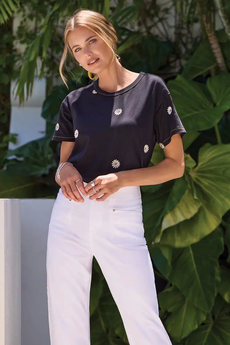 Tribal Tribal S/S Crew Neck Top 3043O