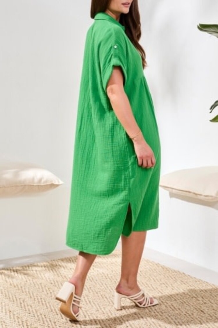 Tribal Tribal Flowy Shirt Dress W/ Hidden Placket 6054O