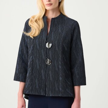 Joseph Ribkoff Joseph Ribkoff Signature | Foil-Textured Jacquard Trapeze Jacket 263725