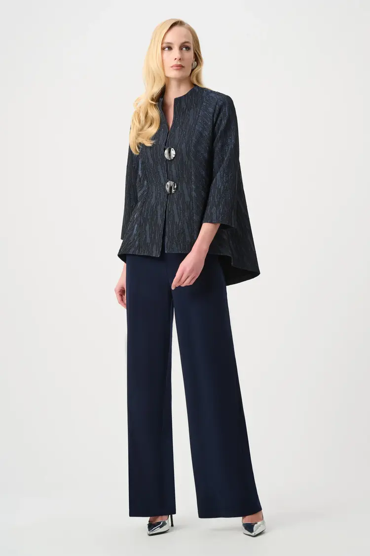 Joseph Ribkoff Joseph Ribkoff Signature | Foil-Textured Jacquard Trapeze Jacket 263725