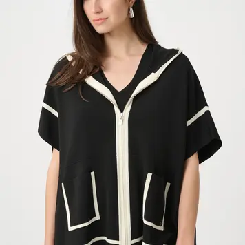 Joseph Ribkoff Joseph Ribkoff Dry Viscose Hooded Boxy Jacket 263639