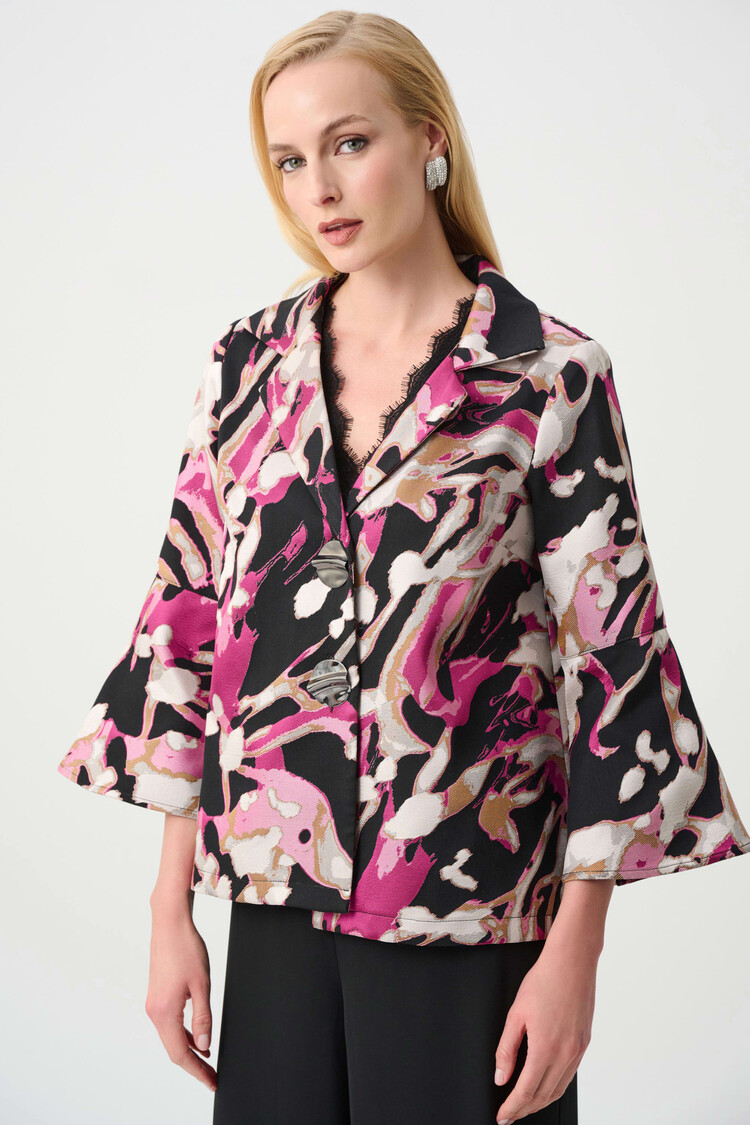 Joseph Ribkoff Joseph Ribkoff Signature | Jacquard Abstract Print Trapeze Jacket 263759
