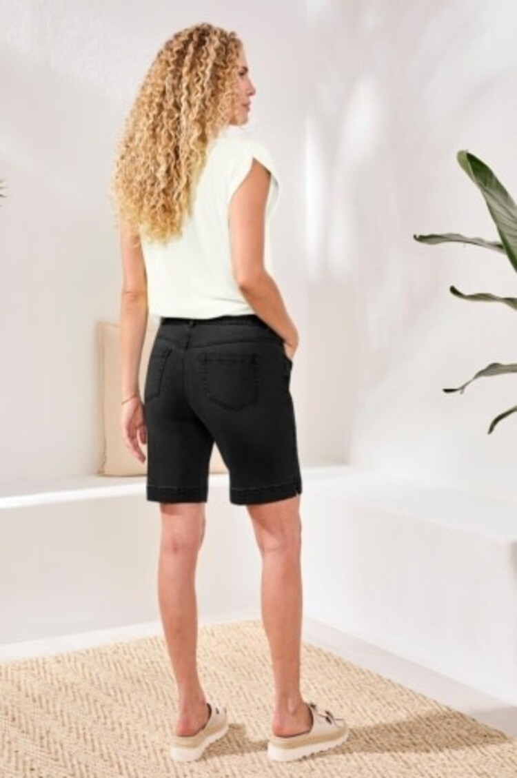 Tribal Tribal Audrey Pull On Wide Bermuda Jean Shorts 5709O