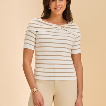 fdj FDJ Boat Neck Striped Sweater 1193764