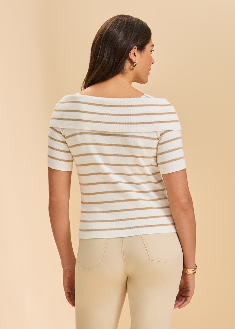 fdj FDJ Boat Neck Striped Sweater 1193764