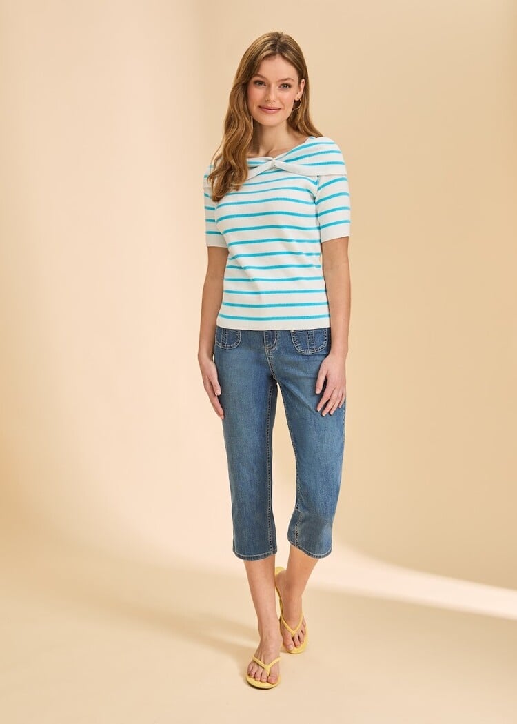 fdj FDJ Boat Neck Striped Sweater 1193764
