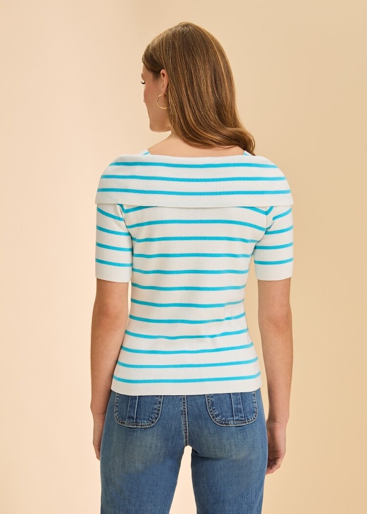 fdj FDJ Boat Neck Striped Sweater 1193764