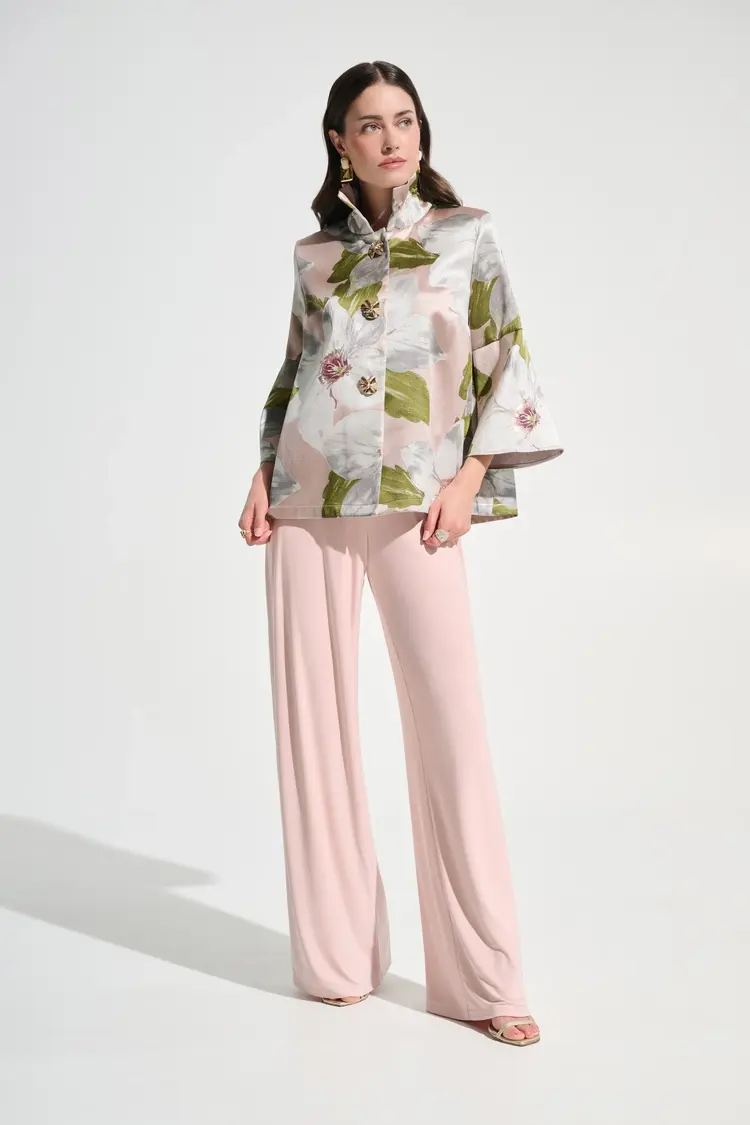 Joseph Ribkoff Joseph Ribkoff Floral Jacquard Trapeze Jacket W/ Bell Sleeves 262702