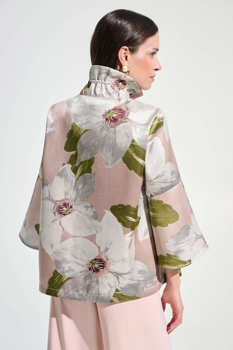 Joseph Ribkoff Joseph Ribkoff Floral Jacquard Trapeze Jacket W/ Bell Sleeves 262702