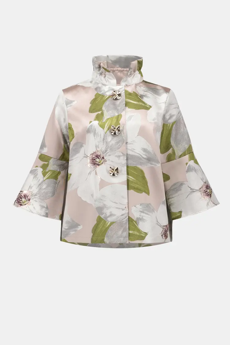 Joseph Ribkoff Joseph Ribkoff Floral Jacquard Trapeze Jacket W/ Bell Sleeves 262702