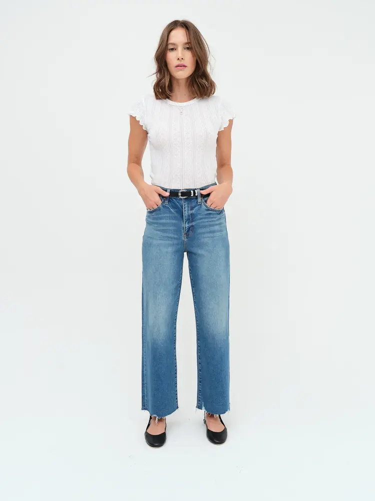Daze Daze Denim Pleaser- High Rise Wide Ankle Jean D00017181ZZ
