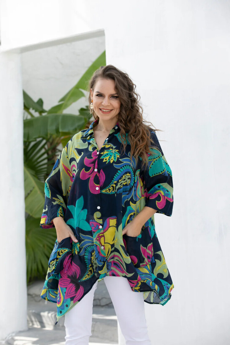 Orange Fashion Village CR-103 Printed Tunic