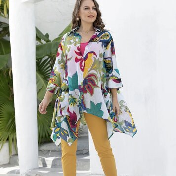 Orange Fashion Printed Cotton Tunic CR-104