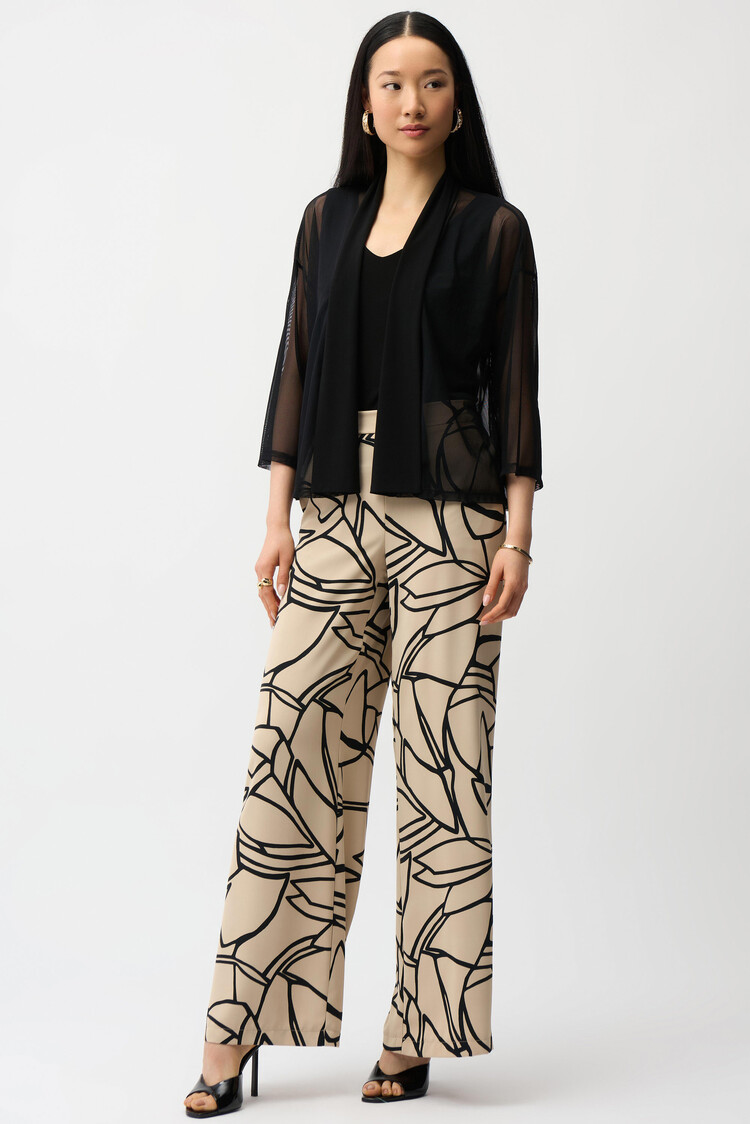 Joseph Ribkoff Joseph Ribkoff Mesh and Silky Knit Draped Open Front Cover-Up 261204