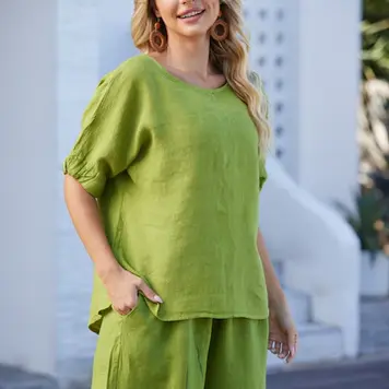 Orange Fashion Elastic Short Sleeve Top 18115