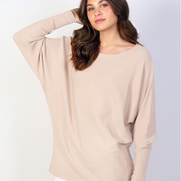 Cherie Bliss Cherie Bliss One Size Long Bat Sleeve Pullover Loose Top CL1319