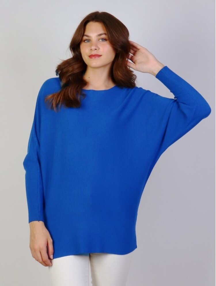 Cherie Bliss Cherie Bliss One Size Long Bat Sleeve Pullover Loose Top CL1319