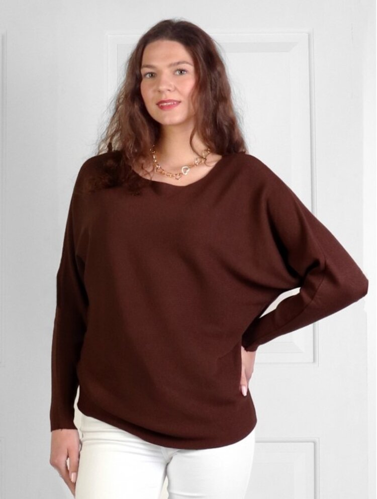 Cherie Bliss Cherie Bliss One Size Long Bat Sleeve Pullover Loose Top CL1319
