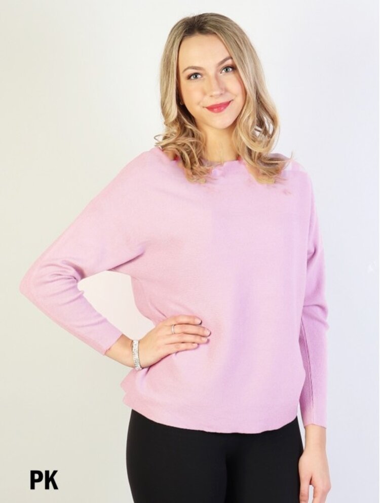 Cherie Bliss Cherie Bliss One Size Long Bat Sleeve Pullover Loose Top CL1319