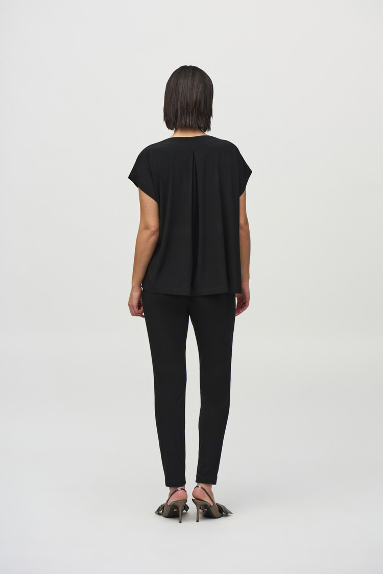 Joseph Ribkoff Joseph Ribkoff 244001 Silky Knit And Foiled Velvet Jumpsuit