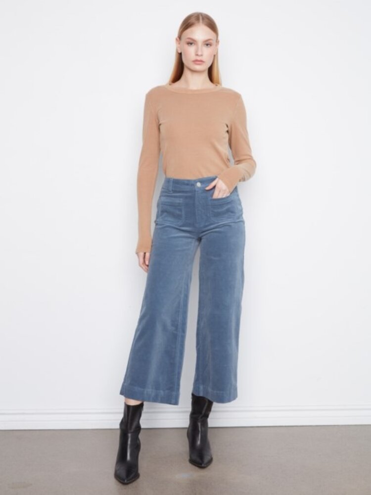Charlie B Charlie B Cropped Insert Pocket Wide Leg Corduroy Pants C5538RPR