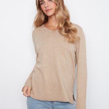 Charlie B Charlie B Long Sleeve V Neck Sweater C2279RPR
