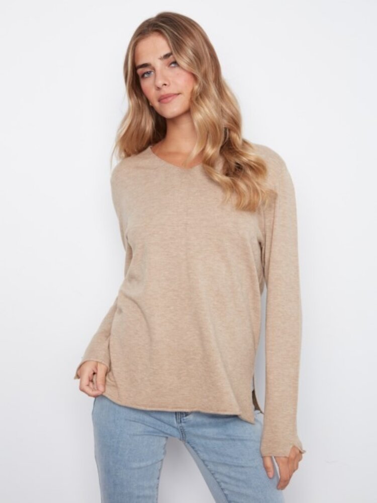 Charlie B Charlie B Long Sleeve V Neck Sweater C2279RPR