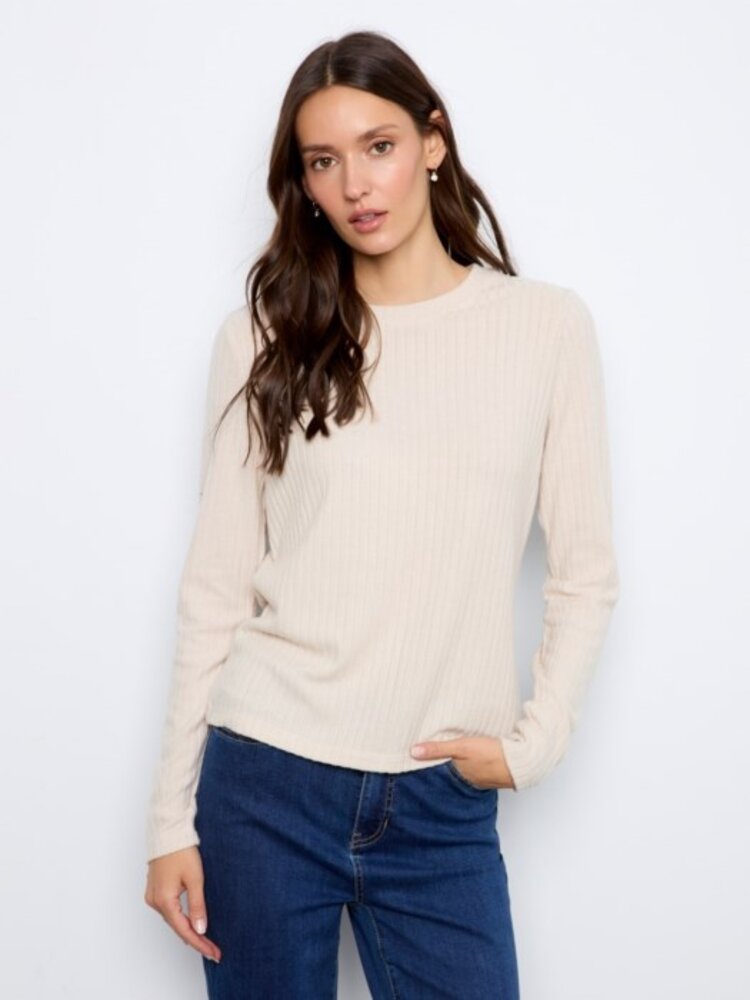 Charlie B Charlie B Long Sleeve Crew Neck Top C1467