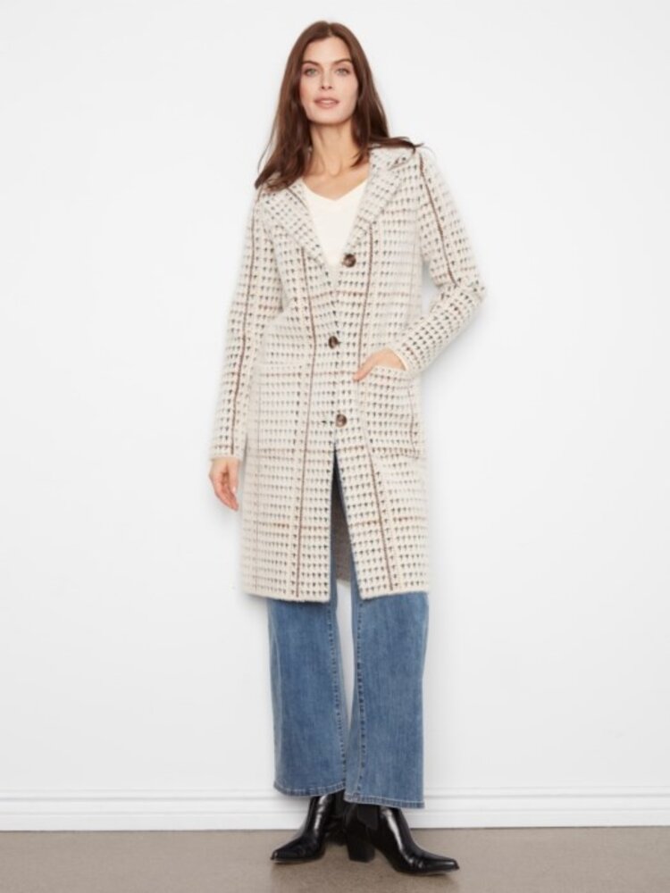 Charlie B Charlie B Knit Cardigan With Patch Pockets C6326RR