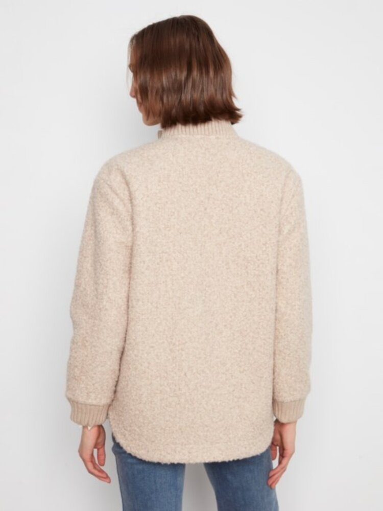 Charlie B Charlie B Fuzzy Jacket with Round Hem C6437