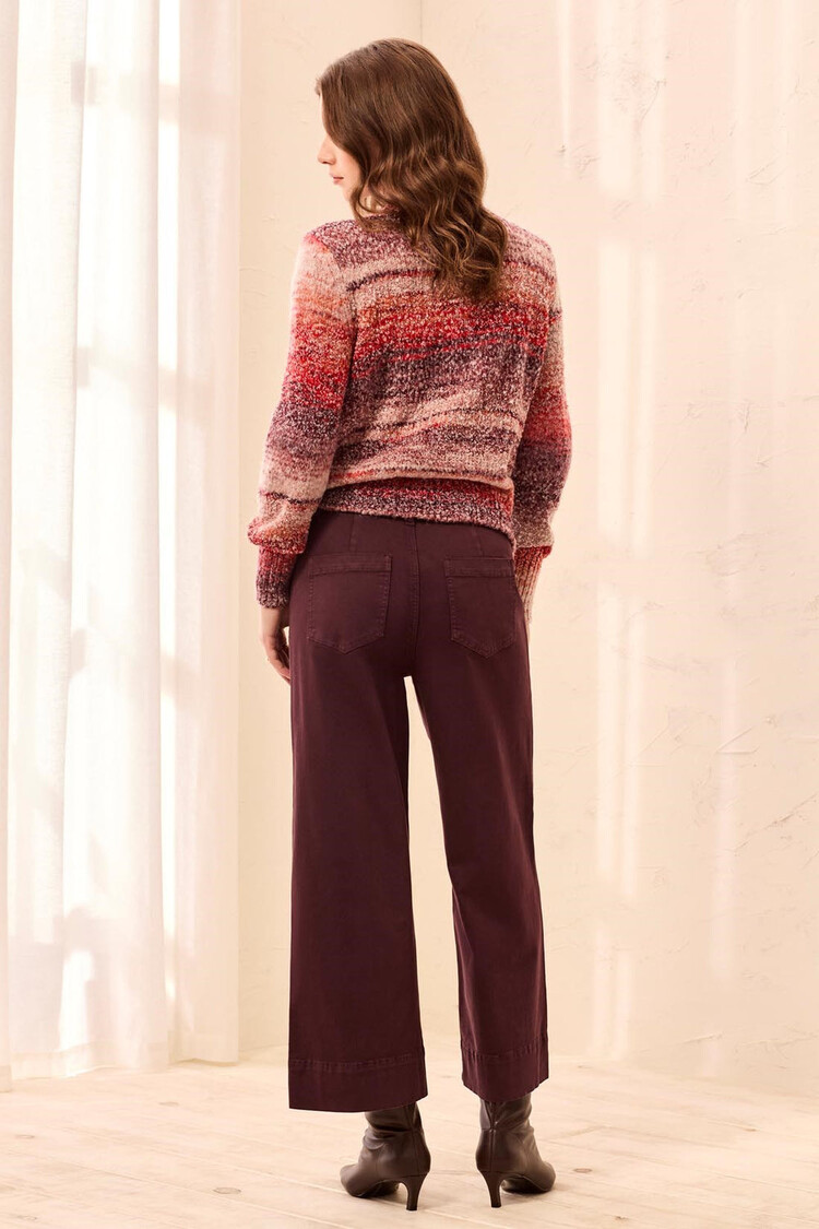 Tribal Tribal High Rise Fly Front Palazzo Pant W/ Double Button  2304O