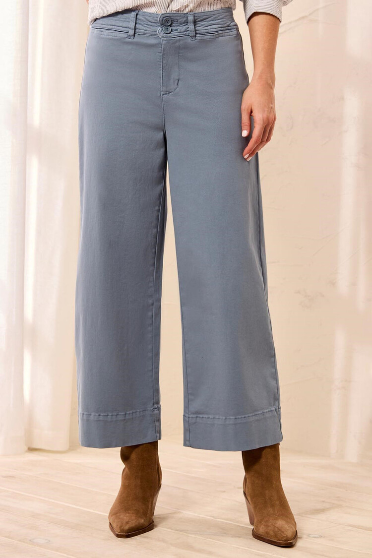 Tribal Tribal High Rise Fly Front Palazzo Pant W/ Double Button  2304O