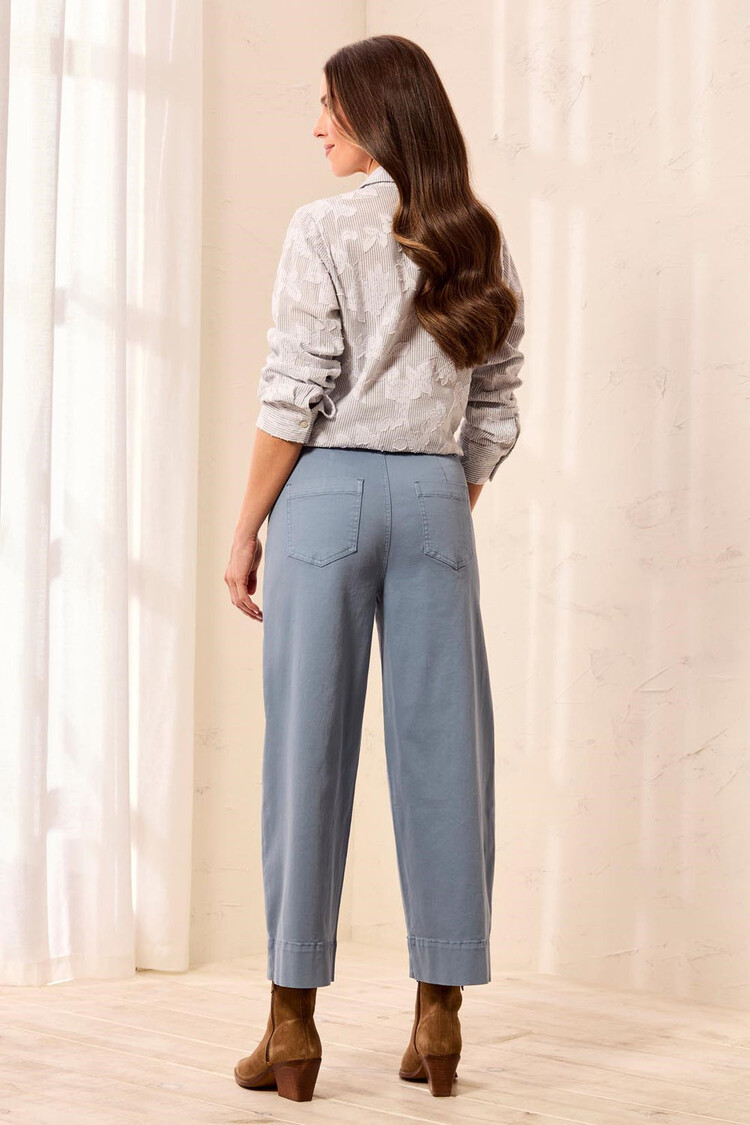 Tribal Tribal High Rise Fly Front Palazzo Pant W/ Double Button  2304O