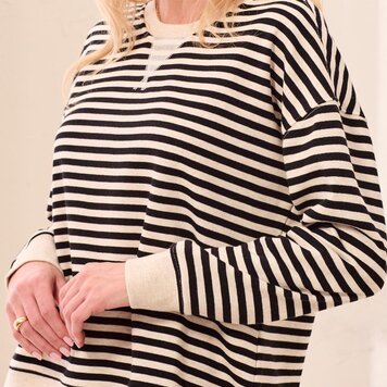 Tribal Tribal Long Sleeve Crew Neck Top W/ Combo 2487O