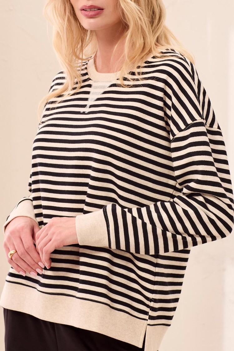 Tribal Tribal Long Sleeve Crew Neck Top W/ Combo 2487O