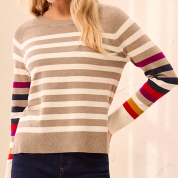 Tribal Tribal Long Sleeve Crew Neck Sweater 3132O