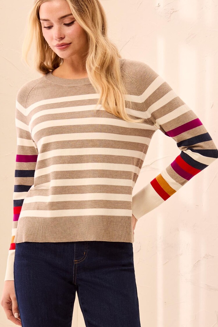 Tribal Tribal Long Sleeve Crew Neck Sweater 3132O