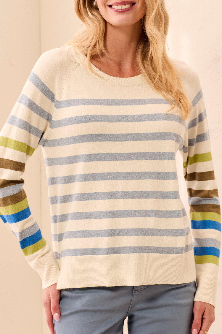 Tribal Tribal Long Sleeve Crew Neck Sweater 3132O