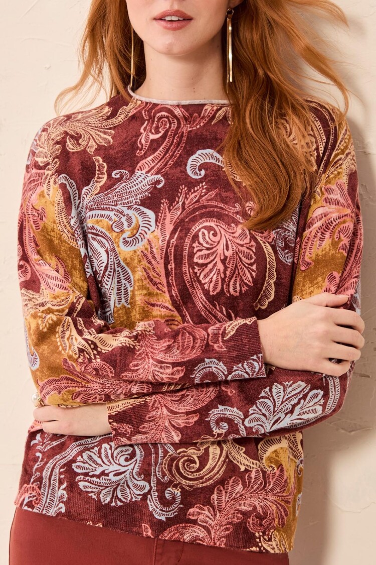Tribal Tribal Long Sleeve Funnel Neck Sweater 2248O