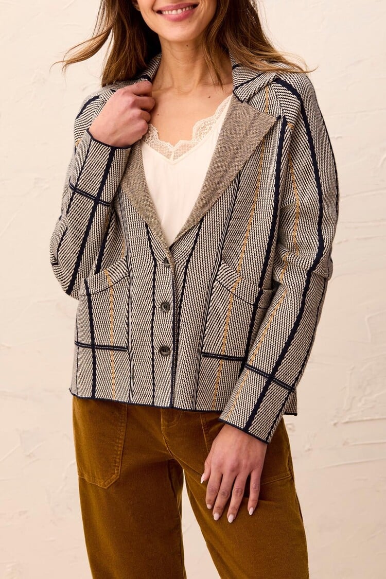 Tribal Tribal Long Sleeve Sweater Cardigan W/ Pockets 3136O