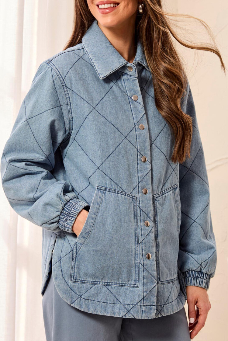 Tribal Tribal Denim Quilted Jacket 6242O