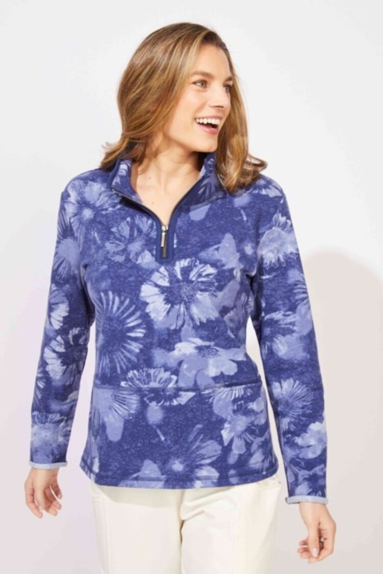 Escape Escape Printed Quarter Zip Pullover 14751