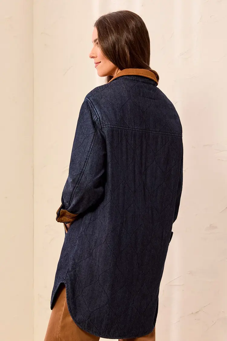 Tribal Tribal Quilted Denim Jacket With Suede 6237O