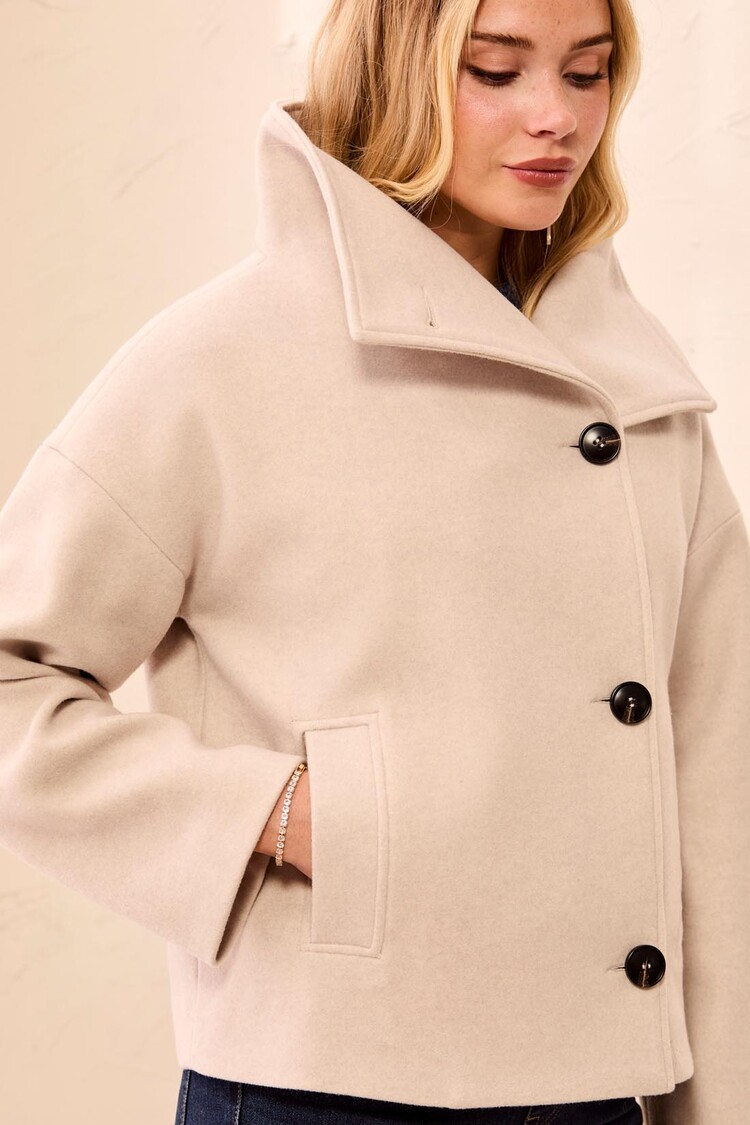Tribal Tribal Lofty Chic Funnel Neck Jacket 6343O
